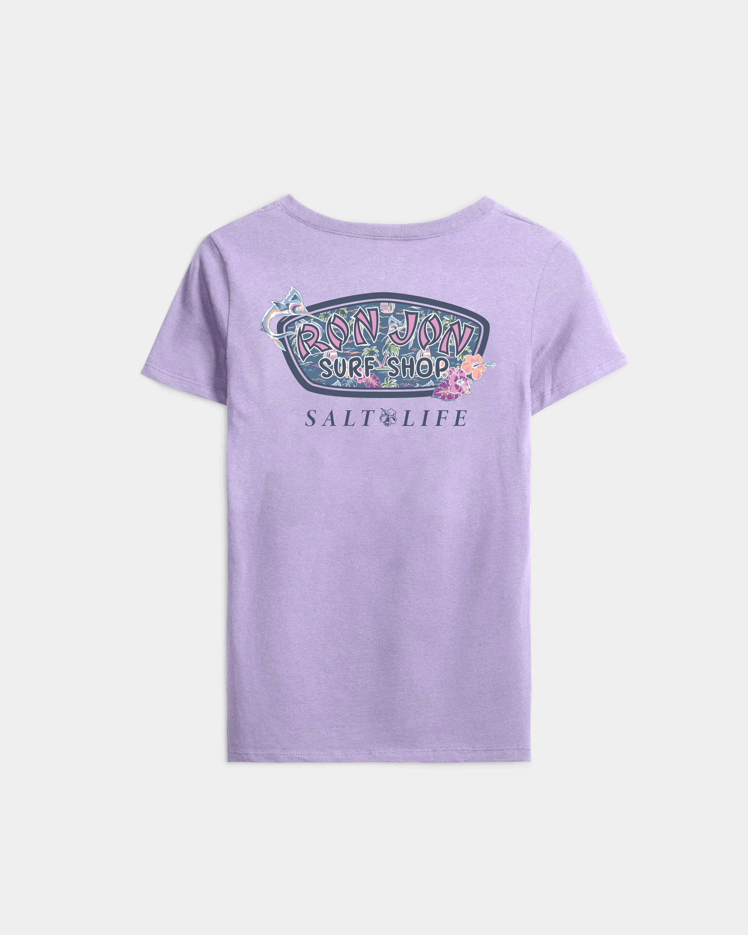 Women's Salty Marlin Badge V-Neck Short Sleeve Tee